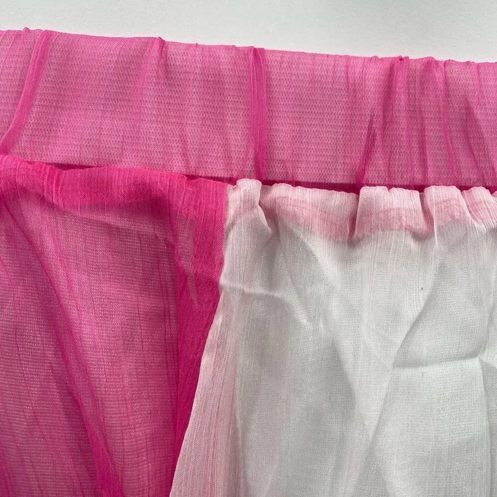 3For$20 Meaneor Retro Vintage Double Layer Chiffon Pleat Maxi Skirt Size…